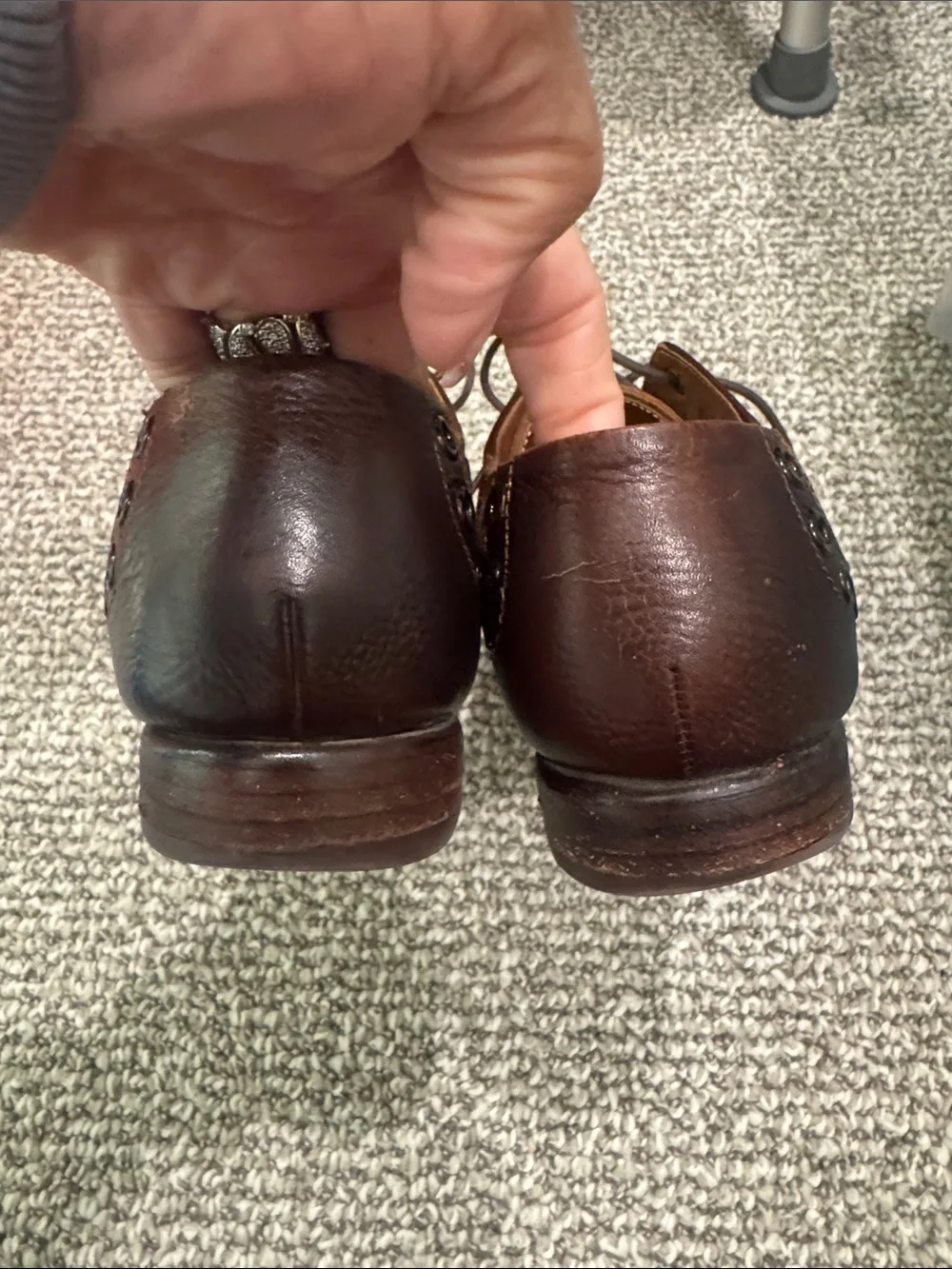 John Fluevog Men's Two-Tone Brown Suede & Leather Wingtip Oxfords